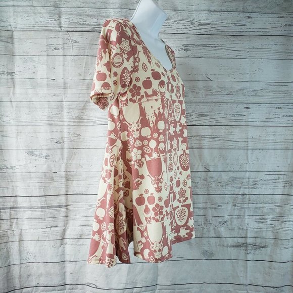 LuLaRoe Womens Perfect T Sz 2XS Pink‎ Cream Snow White - Picture 2 of 4